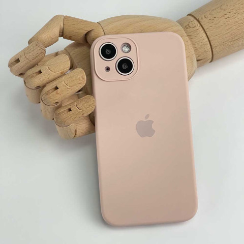 Чехол Silicone Case Full Camera на iPhone 14 Pink sand